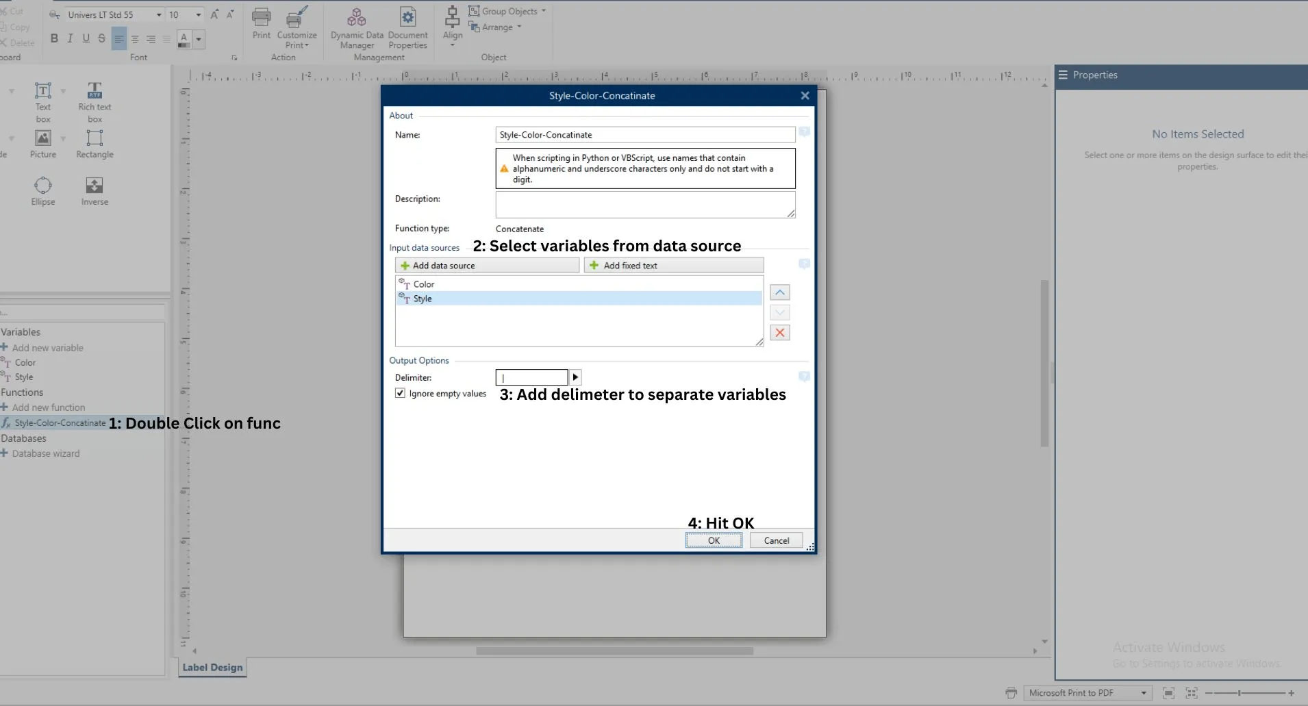 create Function Step 1