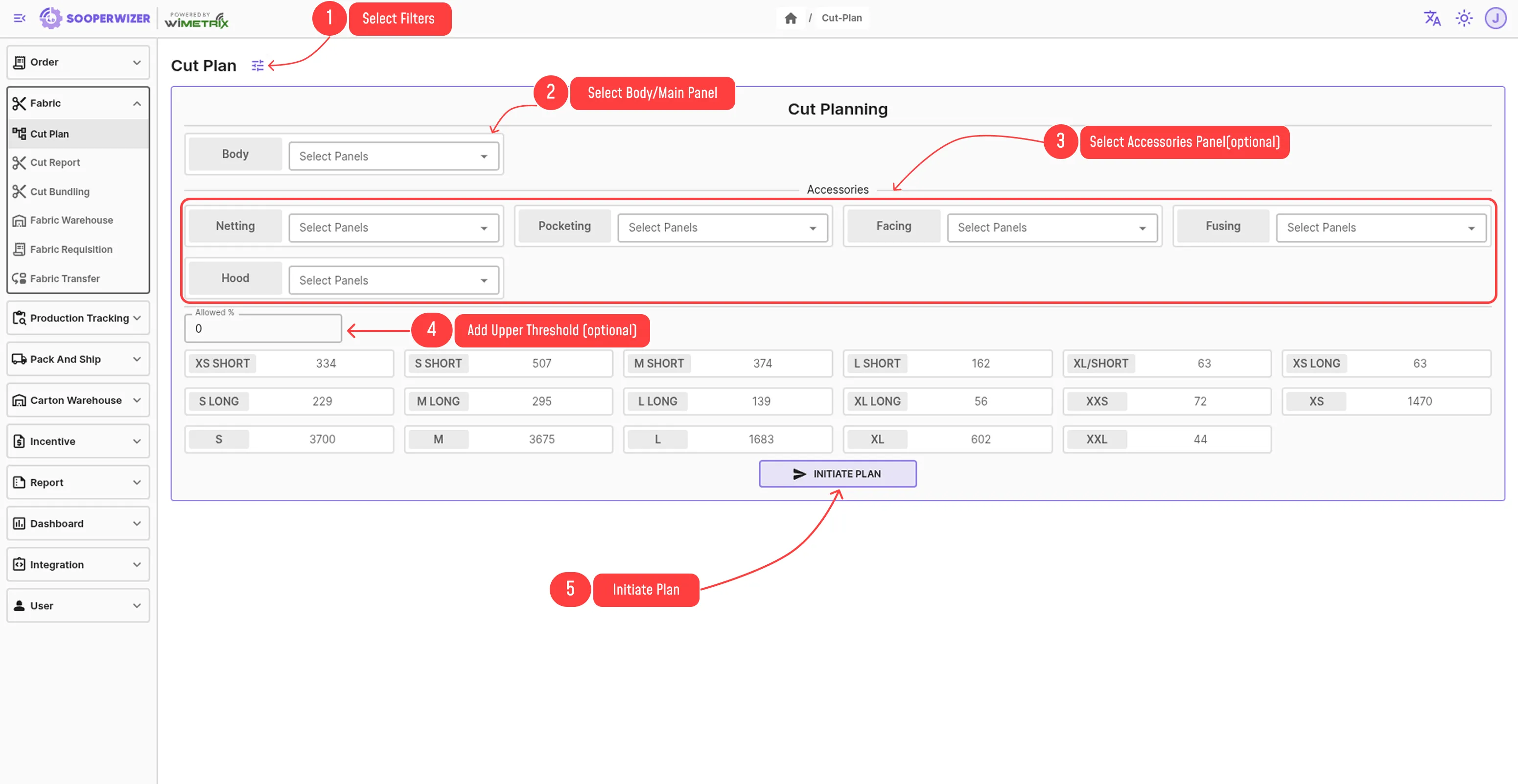 Cutting Plan/Main Cut Plan