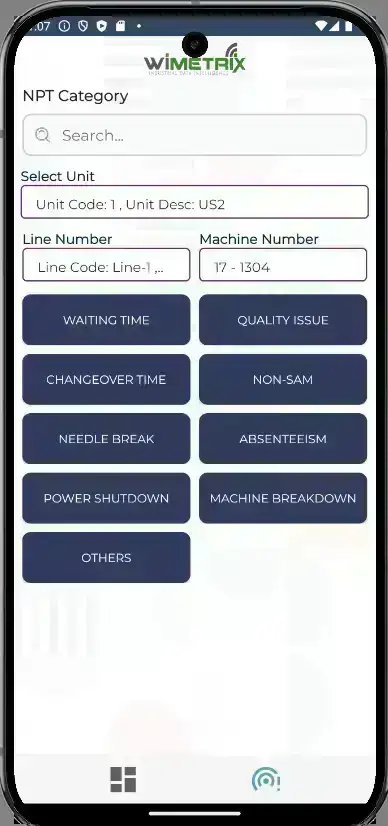 NPT Category Screen