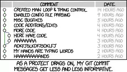 git commit messages comic